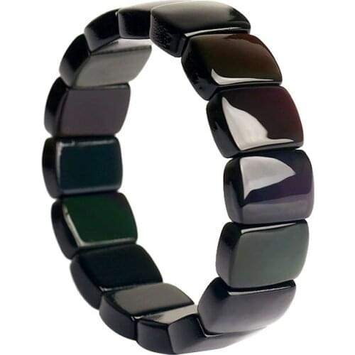 Natural Black Obsidian Bracelets Men for Magnetic Health Protection Women Jewelry 2019