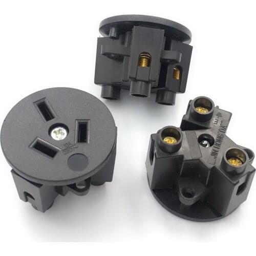 Black AC power socket Australian standard socket universal Round industrial socket Hong Kong Australia New Zealand power socket