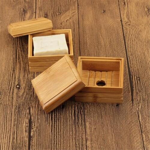 Travel Soap Dish Box Soap Case Holder Eco-Friendly Bamboo Wooden Soap Dish Container Soap Storage Box Bathroom Accessories N27