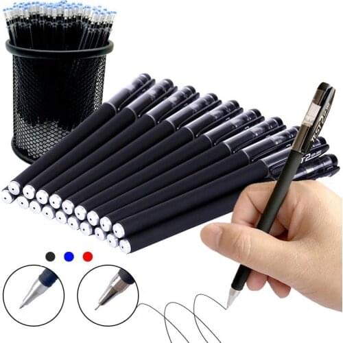 12/22Pcs/Set Gel Pen Red/Black/Blue ink Refills Rods Gel pen For School Office Exam Supplies Stationery 0.38mm/0.5mm Gel Pens