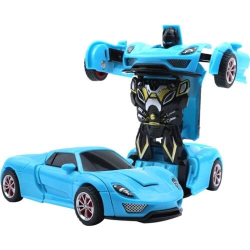 One-key Deformation Car Toy Automatic Transform Robot Plastic Amazing Diecasts Vehicle Model Birthday Gift for Boy Children Y139