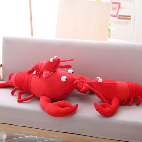 30/55/80cm Simulation Lobster Plush Toy Doll Stuffed Sea Animal lobster pillow Creative Soft Kid Toys girls birthday gifts