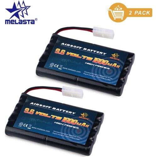 Melasta 2pcs 8S 9.6v AA 1600mAh NiMH Battery Pack with Tamiya Connector for RC Cars Boats RC Gadgets Airsoft Guns