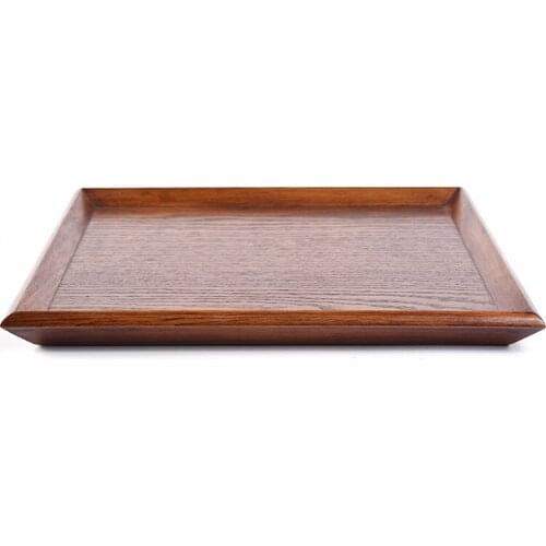 Square solid wood tray hotel tea drinks dessert plate household wooden simple tea plate