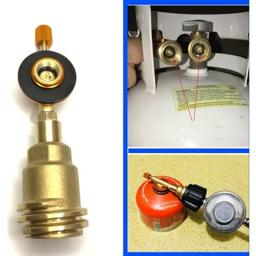 Camping Copper Gas Propane Tank Connector Adapter Valve Coupler for American Type