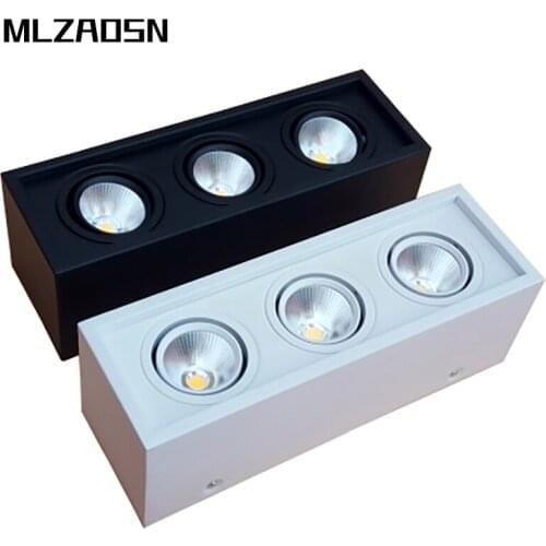 MLZAOSN LED White Black Square Beans gall light Metal 5W 7W 10W Three Heads Led Bulb Bedroom Bathroom Kitchen Indoor 110V-240V
