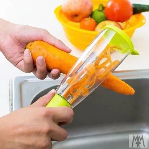 Multi-function Vegetable Peeler Cutter Peeler Potato Carrot Grater Outdoor Portable Fruit Peeler With Rubbish Bin Kitchen Tool
