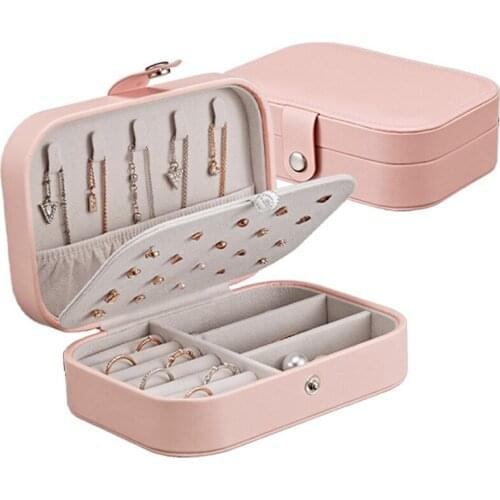 Style Fresh and Simple Girl Jewelry Organizer Display Box Travel Earrings Ring Multi Function Jewellery Storage Case