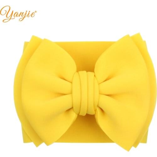 Neoprene Headband Double Layer Hair Bow Space Cotton Puff Bow Fabric Hair Bands DIY Girls Hair Accessories 2021Hairband Headwear