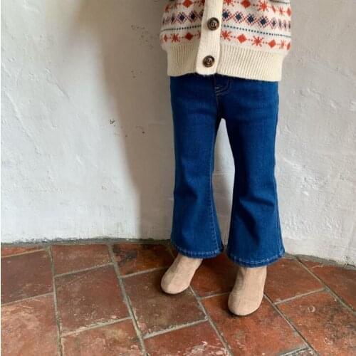 2021 new arrival girls boys denim long pants autumn fashion kids jean pants 2-8 years WS190