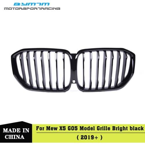 Single line Style Bright black Front Bumper Grille For BMW X5 G05