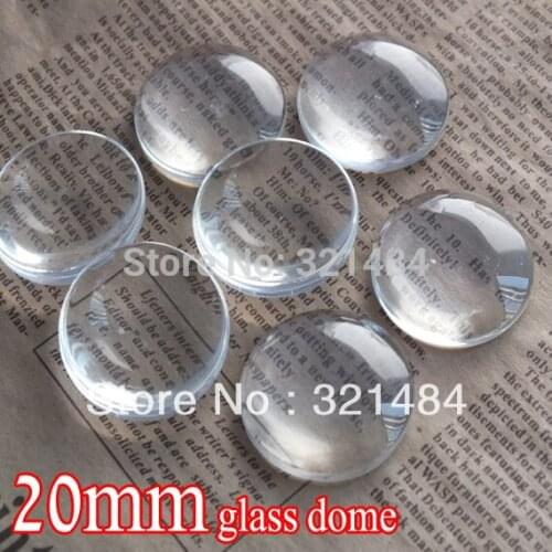 Bulk 500piece/lot 20mm flatback round clear glass cabochon tray pendant cover glass dome tile seals