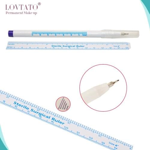 2018 Permanent Makeup Microblading Surgical Skin Marker For Eyebrow Pen Tattoo Sterile Cosmetic Positioning Acupuncture Point