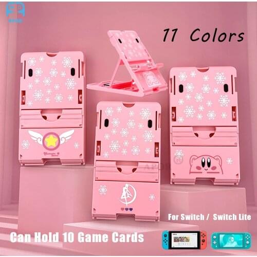 Dropshipping Game Console Stand For Nintend Switch Mobile Phone Pad Pink Holder Portable Bracket Adjustable Storage 10 Game Card
