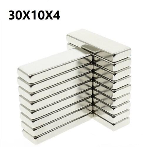 30x10x4mm Neodymium Magnet Bar Rectangle Magnets Super Strong Powerful Permanent Rare Earth Magnets Imanes Magnetic Strip