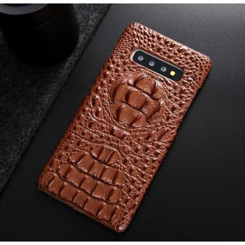Luxury Genuine Leather Phone Case For Samsung Galaxy S8 S9 S10 Plus Note 8 9 10 Plus Back Cover 3d Crocodile Grain Hard Case