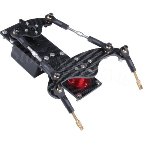 Carbon Fiber Servo Rudder Tray Mount Self Adjusting Futaba JR Kit With Offset Bellcrank Accessories for 20-50cc RC Scale Plane