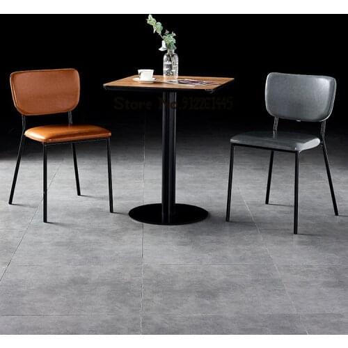 Modern minimalist home dining chair stackable backrest chair ins net red Nordic light luxury restaurant leather chair can be cus