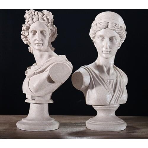 Apollo Diana Bust Statue Adelos Greek Mythology Resin Craftwork Office Hotel Living Room Decoration Gift