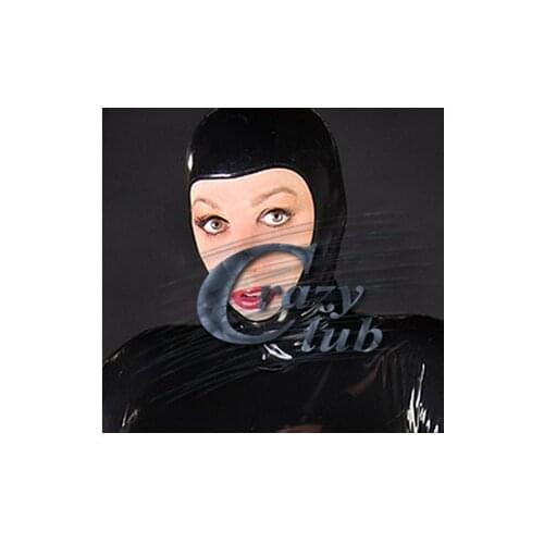 Crazy club_ 100% handmade latex sexy tight mask fetish cap latex hood fetish Sex products Bodysuit erotic Latex Free Shipping