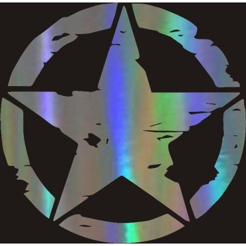 15*15cm Reflective Five-Pointed Star Sticker for Jeep Door Hood Sticker Decoration Universal Lorry Truck Five Stars Decals