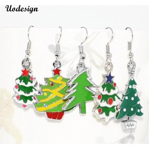Uodesign Christmas Earrings Santa Claus Snowman Christmas Tree Fashion Earrings Jewelry Xmas Gift Charm Earrings For Women Gift