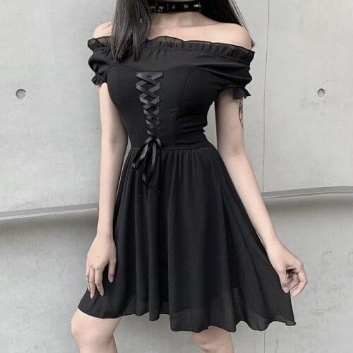 Punk Girls' Party Dress Sexy Stitching Bandage Gauze Lolita Skirt Summer, Birthday Dress for Women, Women Dresses Summer 2020