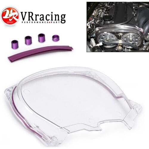 VR Clear Cam Gear Cover Timing Belt Cover Turbo Cam Pulley For 96-05 Mitsubishi Evolution Lancer EVO4-8 4G63 VR6338