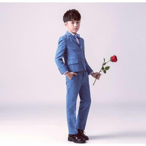 Japan Kids Formal Jacket+vest Pants Bowtie 4pcs Wedding Suit Flower Boys Gentleman Birthday Dress Children Party Costume