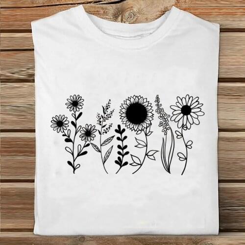 Women Floral Flower Cute Fashion Animal Cartoon Spring Printing Clothes Print Tshirt Female Tee Top Ladies Graphic T-shirt