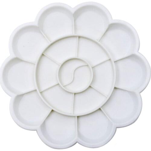 1pcs White Plastic 18 Holes Round Watercolor Paint Tray Color Mixing Painting Palette