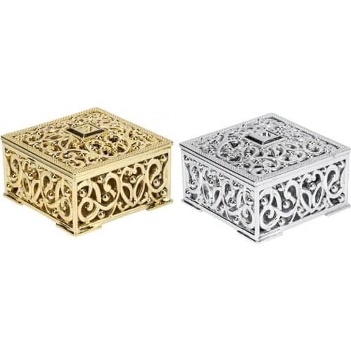 12Pcs/set Wedding Candy Sugar Box Candy Container European Style Hollow Square Candy Box Container Sugar Box Wedding Supplies