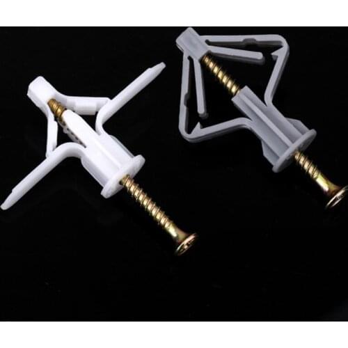 20pcs Plastic Toggle anchor With m4 screw Curtain Gypsum Board hollow wall pipe plug aircraft expansion anchor bolt Accessories