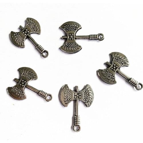 30pcs Double-sided Pangu Kaitian Axe Amulet Alloy Charms Connector Pendants for DIY Handmade Accessories,Jewelry Making Supplies