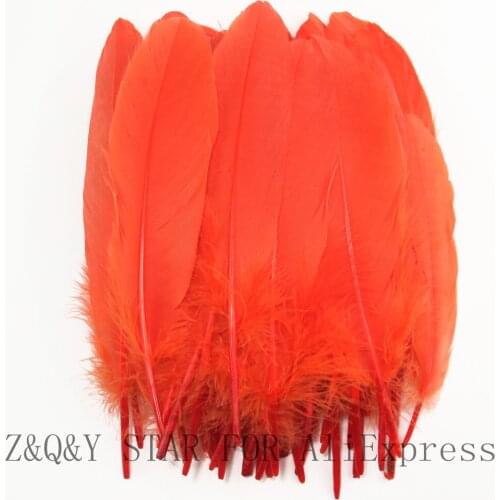 50-200 natural goose feathers 15-20CM dyed watermelon red DIY craft jewelry clothing feathers