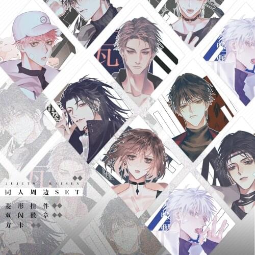 Anime Jujutsu Kaisen Gojo Satoru Itadori Yuji Acrylic Keychain Bag Charm Pendant Badge Button Medal Square card Cosplay Gifts