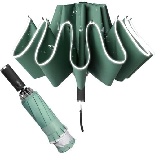 Automatic Folding Reverse Umbrellas for Men Women Travel Rain Umbrellas Windproof Business 10Rib Parapluie Inverted Sun Umbrella