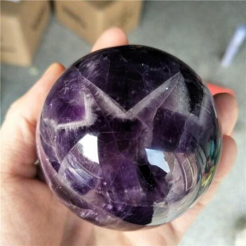 Large size top quality high polished Dogtooth amethyst Chevron-Amethyst sphere healing 60mm-70mm