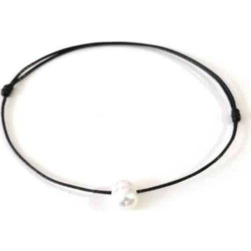 New DIY Black Thread Charm Bracelet for Friendship Couples Pearl Bead Adjustable Bangles Women Man Lucky Wish Jewelry