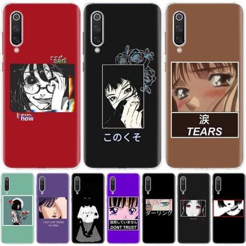 Japanese anime girls aesthetics Phone Case for Xiaomi Note 10 Mi 11 9 8 CC9 5X 6X A1 A2 A3 9T 10T Lite Pro Poco F1 X3 NFC F3 Cov