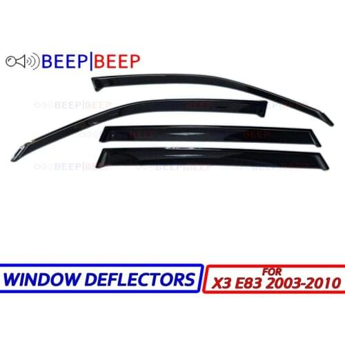 For BMW X3 E83 2003-2010 car window deflectors wind deflector sun guard rain wind vent visor cover trim car styling accessories