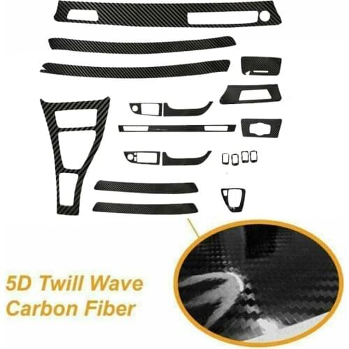 For BMW 3 Series E90 2005-2013 Interior Sticker Center Console Dash Board Cover 5D Glossy Carbon Fiber Style Vinyl Decal Trim