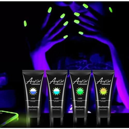Nail Extension Gel Glow in the Dark 8 Colors Nail Enhancement Gel Manicure Gel for Beginners Nail DIY