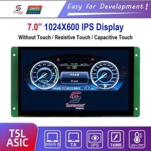 Dwin T5L HMI Intelligent Display, DMG10600C070_03W 7.0" IPS 1024X600 LCD Module Screen Resistive/Capacitive Touch Panel