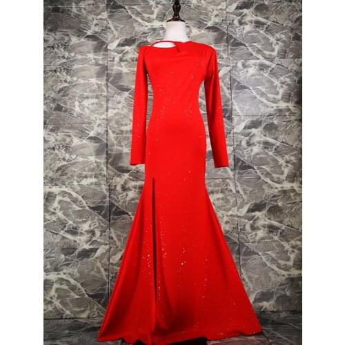 Customized new suit autumn and winter sexy long skirt oriental dance suit practice suit red blue yellow