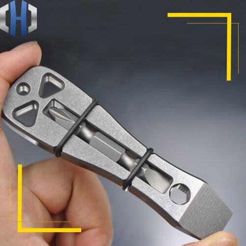 Titanium Alloy Crowbar TC21 Crowbar Outdoor EDC Multi-function Survival Tool Titanium Screwdriver Screwdriver