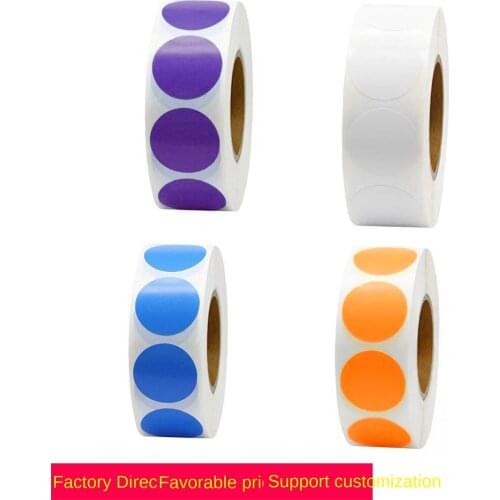 Round color sticker color code red yellow blue black orange pink purple stationery packaging sticker