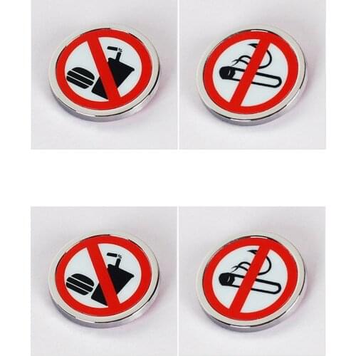 Sticker No Smoking No eating Sign Car Vehicle Truck Do Not Smoke Round Decal Door Decoration for Automobiles Stickers on Cars