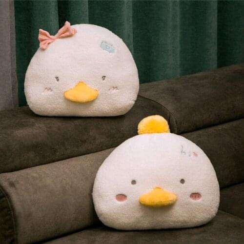40cm New Kawaii Duck Head Plush Pillow Toy Soft Cartoon Animal Rice Ball Duck Stuffed Doll Sleeping Nap Pillow Cushion Girl Gift