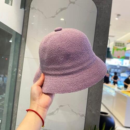 Panama Womens Bucket Hat for Teens Towel Fabric Hat For Girl Sautumn Summer and Winter Fashion Candy Colors Hip Hop Hat Caps